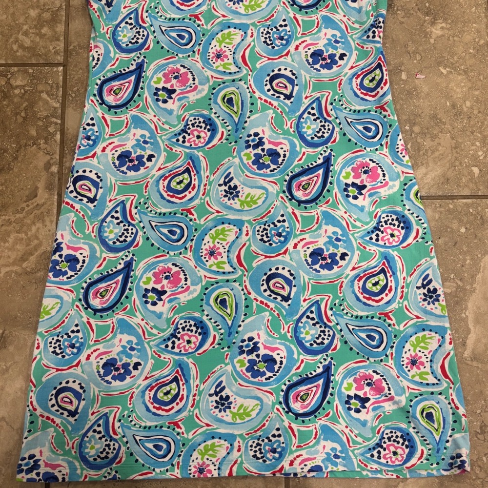 IBKUL Womens Blue Green Paisley Sleeveless Quarter Zip Golf Dress UPF+50 Medium - Picture 6 of 13